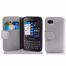 Etui Housse - CADORABO - Blackberry Q5 - Simili-cuir - Alabâtre Blanc - Portefeuille 360°