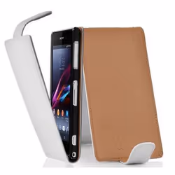 Cadorabo DE-100634, Folio porte carte, Sony Ericsson, Xperia Z1, 12,7 cm (5"), Blanc