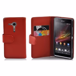 Etui Housse - CADORABO - Sony Xperia SP - Simili-cuir - Rouge Cerise - Coque intégrée