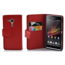 Etui Housse - CADORABO - Sony Xperia SP - Simili-cuir - Rouge Cerise - Coque intégrée