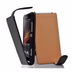 Etui Flip - CADORABO - Sony Xperia SP - Simili cuir - Noir de Jais - Protection intégrale