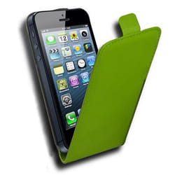 Coque pour Apple iPhone 5 / 5S / SE 2016 en VERT PERROQUET Housse Etui Case Cover Protection Flip en similicuir lisse Portefeuille