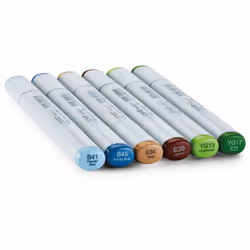 Copic Sketch Earth Essentials marqueur 6 pièce(s) Pointe de ciseau à bois/brosse Multicolore