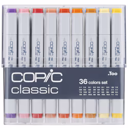 Copic Classic Basic Set, 36 pièce(s), Multicolore, Pointe fine/biseautée, Rectangle, Encre à base d'alcool, Adult/Child