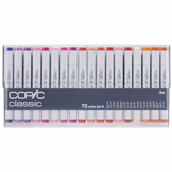 Copic Classic Set A, 72 pièce(s), Multicolore, Pointe fine/biseautée, Rectangle, Encre à base d'alcool, Adult/Child