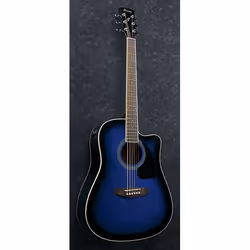 Ibanez PF15ECE-TBS guitare Guitare électroacoustique Dreadnought 6 cordes Noir, Bleu