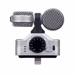 Zoom iQ7, Microphone de téléphone mobile/smartphone, 120 dB, 16 bit, 48 kHz, Avec fil, Argent