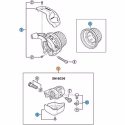 Unité de levier coudé Shimano SM-BC06 SL-3S41E