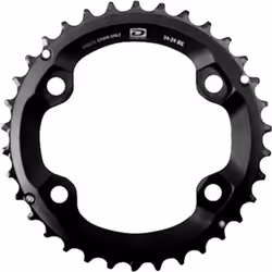Plateau VTT double extérieur origine Shimano 4BRA DEORE M6000 10V.