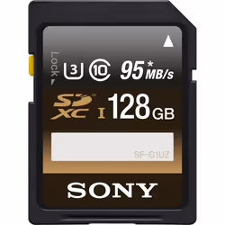Sony 128GB SDXC UHS-I, 128 Go, SDXC, Classe 10, UHS-I, 95 Mo/s, 90 Mo/s