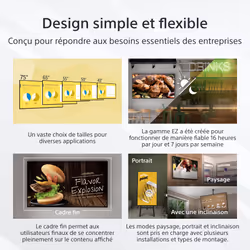 Sony FW-65EZ20L affichage de messages Écran plat de signalisation numérique 65" LED Wifi 350 cd/m² 4K Ultra HD Noir Android 16/7