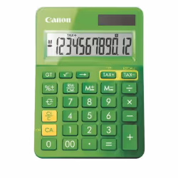 Canon LS-123k, Bureau, Calculatrice basique, 12 chiffres, Affichage inclinable, Batterie, Vert