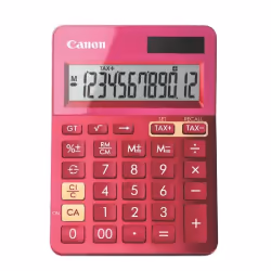 Canon LS-123k, Bureau, Calculatrice basique, 12 chiffres, Affichage inclinable, Batterie, Rose