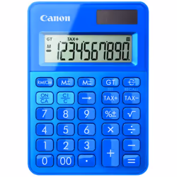 Canon LS-100K, Bureau, Calculatrice basique, 10 chiffres, 1 lignes, Batterie/Solaire, Bleu