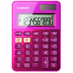 Canon LS-100K, Bureau, Calculatrice basique, 10 chiffres, 1 lignes, Batterie/Solaire, Rose