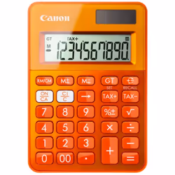 Canon LS-100K, Bureau, Calculatrice basique, 10 chiffres, 1 lignes, Batterie/Solaire, Orange