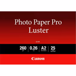 Canon Papier Photo Professionnel Lustré LU-101 A2 - 25 feuilles, 260 g/m², A2, Blanc, 25 feuilles