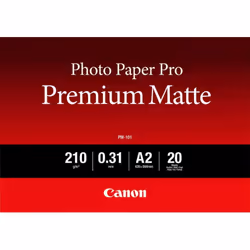 Canon Papier photo mat A2 PM-101 - 20 feuilles, Mat, 210 g/m², A2, Blanc, 20 feuilles