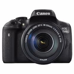 Canon EOS 750D + EF-S 18-135mm, 24,2 MP, 6000 x 4000 pixels, CMOS, Full HD, Écran tactile, Noir