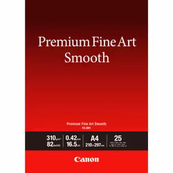 Canon Papier A4 beaux-arts lisse Premium FA-SM1 - 25 feuilles, 310 g/m², Laser/a jet d'encre, A4, Blanc, 25 feuilles, PIXMA P ...