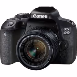 Canon EOS 800D + EF-S 18-55mm 4.0-5.6 IS STM, 24,2 MP, 6000 x 4000 pixels, CMOS, 10x, Full HD, Noir
