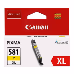 Canon Cartouche d'encre jaune CLI-581XL, Encre à pigments, 8,3 ml, 199 pages
