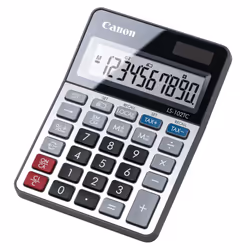Canon LS-102 TC, Bureau, Calculatrice basique, 10 chiffres, Batterie/Solaire, Noir, Métallique