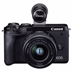 Canon EOS M6 Mark II + EF-M15-45mm + EVF-DC2, 32,5 MP, 6960 x 4640 pixels, CMOS, 4K Ultra HD, 361 g, Noir