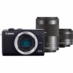 Canon EOS Boîtier M200 noir avec objectifs EF-M 15-45mm et EF-M 55-200mm, 24,1 MP, 6000 x 4000 pixels, CMOS, Écran tactile, 2 ...