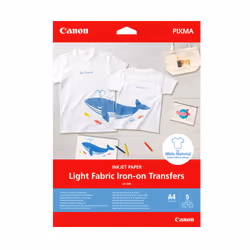 Canon Transferts thermocollants pour tissus clairs LF-101, A4, 5 feuilles, Jet d'encre, A4, 5 pièce(s)
