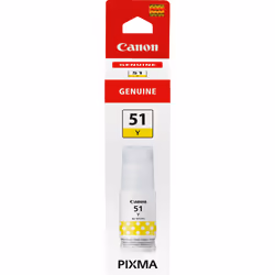 Canon GI-51Y, haut rendement, bouteille d'encre, jaune, Jaune, Canon, PIXMA G1520, G2520, G2560, G3520, G3560, 7700 pages, Je ...