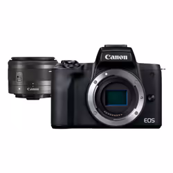 Canon EOS M50 Mark II + M15-45 S EU26, 24,1 MP, 6000 x 4000 pixels, CMOS, 4K Ultra HD, Écran tactile, Noir