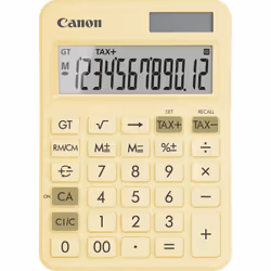 Canon LS-125KB, Bureau, Calculatrice basique, 12 chiffres, Batterie/Solaire, Jaune