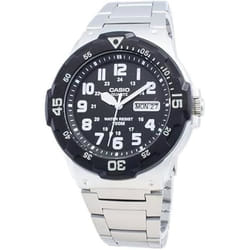 Montre - CASIO - MRW-200HD-1BVDF - Étanche 100m - Cadran noir - Bracelet acier inoxydable