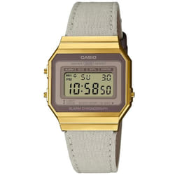 Montre Mixte CASIO A700WEGL-7AEF - Quartz - Digital - Bracelet Tissu Gris