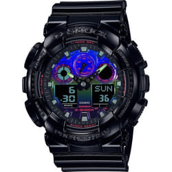 Montre Casio - Hommes - GA-100RGB-1AER - Etanche 20 Atm - Bracelet en Plastique Noir