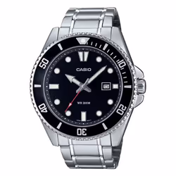 Casio Montre Homme MDV-107D-1A1VEF Noir Argenté