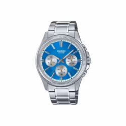 Montre pour homme - Casio - Cadran turquoise - Acier inoxydable - Résistance 50m - Quartz