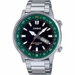Montre Quartz Homme - Casio Collection MTD-130D-1A3 - Acier inoxydable - Noir - Argent