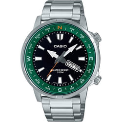 Montre Quartz Homme - Casio Collection MTD-130D-1A3 - Acier inoxydable - Noir - Argent