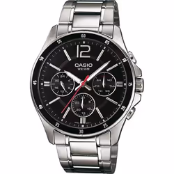 Montre - CASIO - MTP-1374PD-1AVEF - Acier inoxydable - Résistante à leau 5 bar - Cadran noir