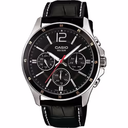 Montre - CASIO - MTP-1374PL-1AVEF - Cuir Noir - 43 mm - Résistante à leau 5 bar