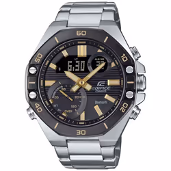Montre - CASIO - ECB-10DB-1A9EF - Acier inoxydable - Résistant à leau 10 bar - Double affichage