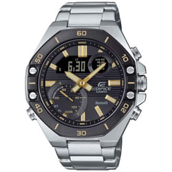Montre - CASIO - ECB-10DB-1A9EF - Acier inoxydable - Résistant à leau 10 bar - Double affichage