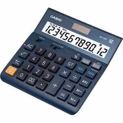 Casio DH-12ET, Bureau, Calculatrice basique, 12 chiffres, 1 lignes, Batterie/Solaire, Noir