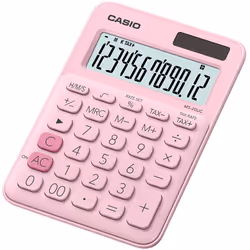 Casio MS-20UC-PK, Bureau, Calculatrice basique, 12 chiffres, 1 lignes, Batterie/Solaire, Rose