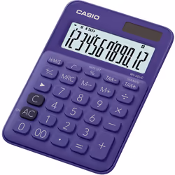 Casio MS-20UC-PL, Bureau, Calculatrice basique, 12 chiffres, 1 lignes, Batterie/Solaire, Violet