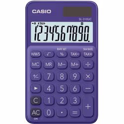 Casio SL-310UC-PL, Poche, Calculatrice basique, 10 chiffres, 1 lignes, Batterie/Solaire, Violet