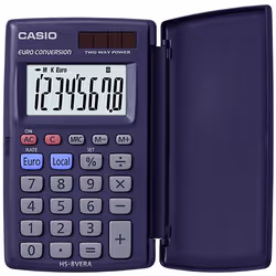 Casio HS-8VERA, Poche, Calculatrice financière, 8 chiffres, Batterie/Solaire, Bleu