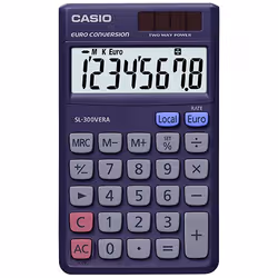 Casio SL-300VERA, Poche, Calculatrice à écran, 8 chiffres, Batterie/Solaire, Violet
